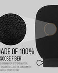 Valitic Exfoliating Glove Body Scrubber - Exfoliating Mitt Dead Skin Remover, Shower Face and Body Exfoliator - Korean Style Skin Scrubber Washcloth - Spray and Self Tan Remover, 1 Black