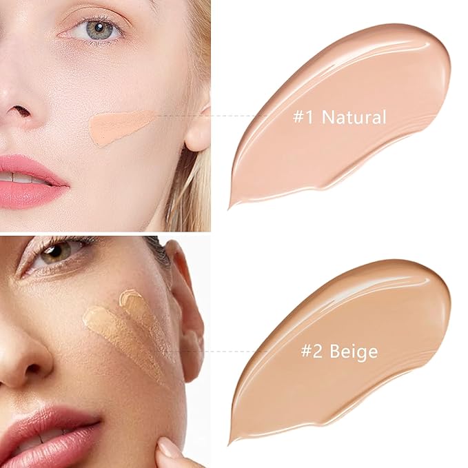 AirBrush Silky Mist Foundation Spray Makeup With Primer and Brush, Full Coverage Foundation for Smooth Radiant Finish, Breathable Lightweight Hydrating (#2 Beige)