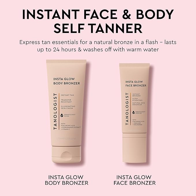 Tanologist Insta Glow Body Bronzer, Instant Illuminating Self-Tan, Hyaluronic Acid & Vitamin C, Streak-Free, Radiant Finish For All Skin Tones, 5.75 fl oz/170 ml Tube