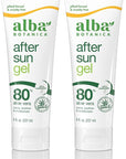 Alba Botanica Aloe Vera Gel for Skin, Cooling After Sun Treatment for Face and Body, Made with Purity Certified 80% Aloe Vera Gel Formula, 8 fl. oz. Tube (Pack of 2)