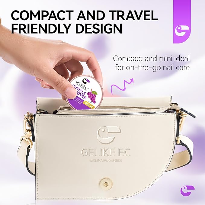 gelike ec Cuticle Care Balm for Nails: Grape Organic Cuticle Softener to Nourish Moisturize Remove Restore Strengthen Dry & Splitting Cuticles