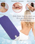 Evridwear Exfoliating Back Scrubber with Handles Two Sides for Body Shower Deep Cleans Skin Massages Invigorating Blood Circulation Men Women One Size (Purple)