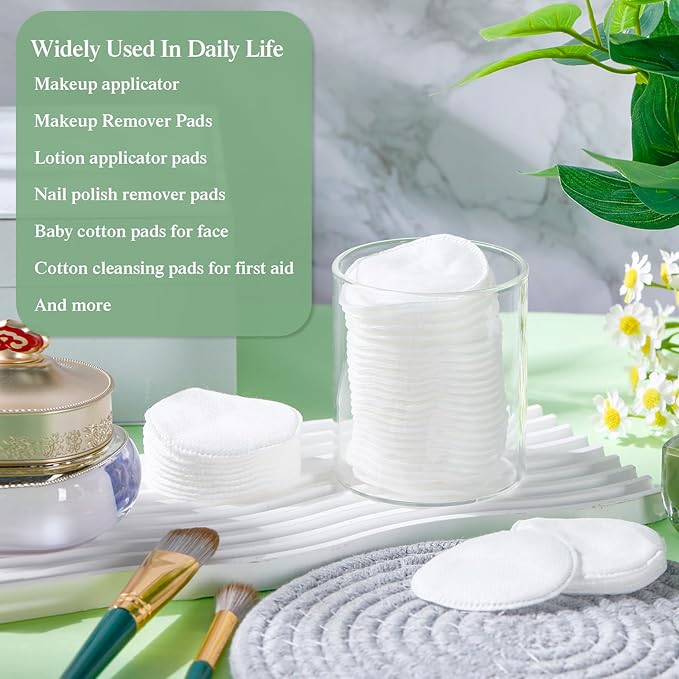 Maxcheck 1000 Pcs Cotton Rounds Bulk Exfoliating Rounds for Face Makeup Remover Cotton Facial Pads for Face Makeup Removal Toner Pads