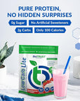 BioTrust Low Carb Lite, 20 Grams of Grass-Fed Whey Protein Isolate, 100 Calories, ProHydrolase Digestive Enzymes, Non-GMO, Free from Soy and Gluten, rBGH-Free (14 Servings) (Strawberries and Cream)