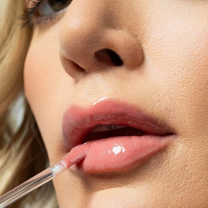 Palladio Lip Glaze Serum, Hydrating Lip Gloss with Peptides & Hyaluronic Acid for Plump, Smooth, and Nourished Lips – Vegan, High-Shine, Non-Sticky Finish (Blush Brulee)