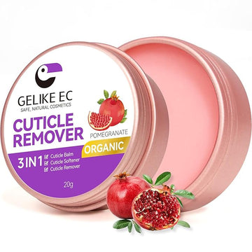gelike ec Cuticle Care Balm Organic for Women: Pomegranate Natural Cuticle Softener Remover for Men to Smoothe, Repair, rejuvenate, Strengthen & Moisturize Cuticles