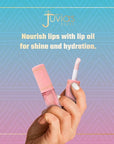 Juvia's Place Magic Lip Oil - Watermelon - Smooth, Hydrating with Vitamin E for Soft, Glossy, Juicy Lips - Infused with Fruit Extracts - Tinted, Shimmering, Lightweight & Non-sticky Lip Oil for Summer