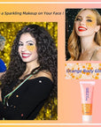 MEICOLY Orange Face Body Glitter,Sparkling Hair Face Glitter Gel,Mermaid Sequins Face Paint Glitter Autumn Makeup,Halloween Festival Rave Accessories Makeup,Party Body Glitter Gel for Women Kids,50ml
