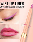 Oulac Waterproof Lipliner Pencil - Smooth and Creamy, Retractable Lip Makeup for Precision Application, Vegan & Cruelty-Free, LL09 Lilac Love Pink