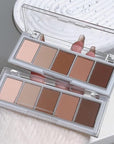 evpct 5Colors Matte Nude Eye Shadow Palette Makeup for Older Women, Nude Pink Brown Taupe Neutral Matte Smokey Cream Mini Eyeshadow Palette for Blue Green Eyes, Contour Makeup Palettes sombras de ojos