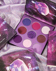 docolor Eyeshadow Palette 9 Colors Gemstone Shadow Palette Highly Pigmented Mattes Shimmers Smokey Glitter Cream Colorful Powder Blendable Long Lasting Waterproof Makeup Palette-Purple