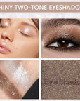 Double color eye shadow, Eyeshadows Creamy, high pigment eye makeup palette, matte shimmer metal eye shadow powder, Blendable, Ultra-Pigmented, Easy to Apply, Matte & Shimmer, (01)