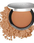 Mirabella Pure Press Powder Foundation Makeup, HD Finish Buildable Mineral Foundation for Sensitive Skin and All Skin Types with Age-Defying Benefits, Jojoba and Triglyceride, Original Medium/Dark IV