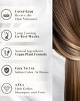 Natural Color Hair Dye Shampoo 3 IN 1, Instant Hair Coloring, Gray Coverage for Men & Women, Beard Dye Vegan Ammonia Free, Champú Para Canas Mujer & Hombre (GOLDEN COPPER BLONDE)