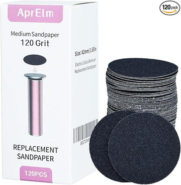 120pcs Replaceable Sandpaper for Electric Foot Callus Remover, 120 Grit Medium Sandpaper Refill Discs