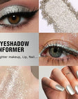 Silver Glitter Eyeshadow, Highly Pigmented Diamond Pressed Powder Eye Shadow, Sparkle Makeup & Highlight, Long-Lasting Mineral Metallic Cosmetics for Face/Nails/Hair, Metal Finish(1H Pearly Bling)