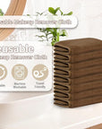 Nugilla Makeup Remover Cloths, 8 Packs Makeup Remover Towels Reusable Face Wash Cloth, Soft Makeup Remover Microfiber Face Cloth for Women(Brown)