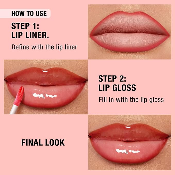 6pcs Hydrating Lip Oils + Lip Liner Pencil Lip Combo Sets, 24H Long-Lasting Lip Kit with Lip Liner and Gloss, Nourishing, Non-Sticky Tinted Stain Lip Gloss Plumping Lip Oil Set for Women(Set B)