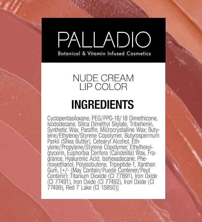 Palladio Long-Wear Cream Lip Color Liquid Lipstick, transfer proof high intensity color pigment, smooth lightweight formula, cream color matte finish, all day wear (Au Natural)