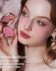 Flower Knows Strawberry Rococo Embossed Blush;Berry Matte Finish;Buildable & Blendable Powder Blush for cheeks,Highly Pigmented;Natural Flush for All Skin Tones(05 Berry Mary, 5g)