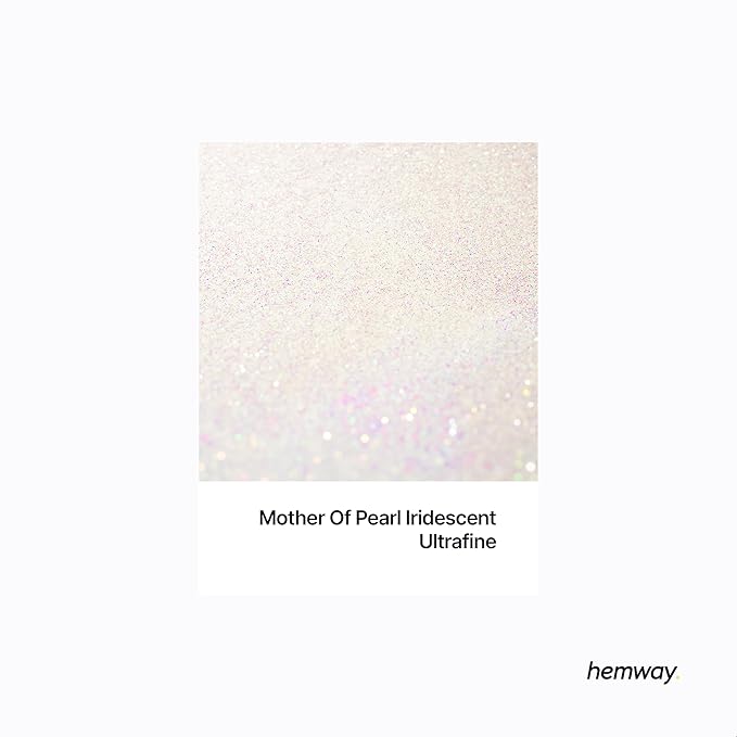 Hemway Eco Friendly Biodegradable Glitter 100g / 3.5oz Bio Cosmetic Safe Sparkle Vegan For Face, Eyeshadow, Body, Hair, Nail And Festival - Ultrafine (1/128" 0.008" 0.2mm) - Mother of Pearl Iridescent
