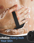 Silicone Body Scrubber, Exfoliating Body Wash Scrubbers Exfoliator, Shower Body Brush for Effective Showering Exfoliation and Gentle Massage (Black)