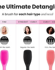 Tangle Teezer Ultimate Detangler Curly Hair Brush, Dry & Wet Hairbrush, Reduces Frizz & Breakage, for 3C to 4C Curly Hair Types, Coral Pink