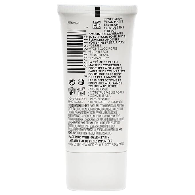COVERGIRL - Clean Matte BB Cream, Oil-Free, Long-Lasting, of 2)
