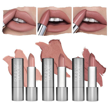 Runway Rogue 90s Vibe Lipstick Trio, Moisturizing Matte Lipstick Set, (‘Guest List’, ‘Booked Out’, ‘Front Row’)