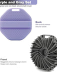 2-Pack Silicone Body Scrubber Shower Brushes,Exfoliating Body Scrubber for All Skin Type, Eco Friendly Shower Scrubber for Body, Silicone Body Brush for Showering (Gray & Purple)