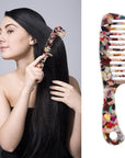 Large Wide Tooth Hair Comb,[Tortoise Shell] Cellulose Acetate Round Tooth Comb for Straight/Curly Hair,Short/Long Hair Women Men or Kids,Easy Detangling Wet or Dry,Anti-static (Multi-colored)