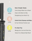 Conair The Curl Collective Ceramic Pressing Hot Comb, Sleek Straight Simple Pressing Comb Design Reaches Close to The Roots for Silky Straightening Root to Tip