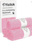 Yiclick Exfoliating Washcloth Towel【3 Pack】- Exfoliating Body Scrubber Exfoliator, Back Scrubber for Shower Bath, Exfoliate Rags Wash Cloths, Loofah Lufa Sponge, Body Scrub & Exfoliation Women Men