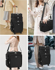 Relavel Rolling Makeup Case, 3 in 1 Hairstylist Traveling Bag Cosmetology Case on Wheels Large Hair Tools Cosmetics Train Case Makeup Artist Storage Organizer Trolley Suitcase with 360° Swivel Wheels