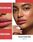 Oulac Moisturizing Shine Lipstick For Women Christmas Set 2PCS, 2 in 1 Tinted Lip Balm for Winter, Hydrated Juicy and Glossy Lip Color for Dry, Cracked and Chapped Lips, Vegan [01+16]