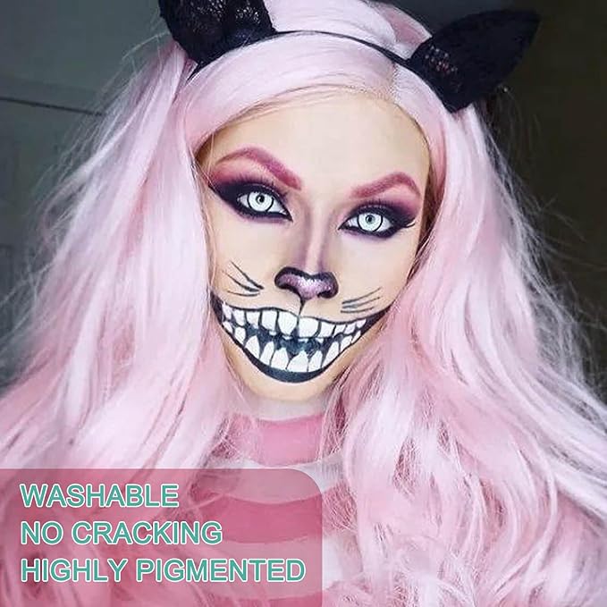 MEICOLY Light Pink Halloween Face Body Paint,2.37Oz Large Tube Water Based Body Paint for Adults and Children,Pastel Pale Pink Face Paint for Stage SFX Special Effects Cosplay Makeup
