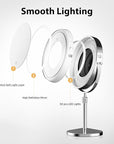 Makeup Mirror, 1X/30X Magnification with 3 Level LED Lights, 5000 mAh Rechargeable Double Sided 9” Magnifying Mirror with 360° Rotation, Perfect for Precision Grooming and Makeup, Women Gift
