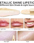 Oulac Glitter Lipstick for Women with Metallic 3D Shine Lightweight Hydrating Formula, High Impact Lip Color, Vegan & Gluten Free Beauty, Sheer Coverage Lip Makeup, Crystal Veil(27)