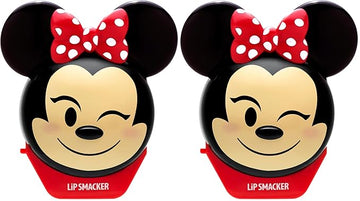 Lip Smacker Disney Minnie Mouse Emoji Lip Balm, Strawberry Lemonade Flavored, Clear, For Kids (Pack of 2)