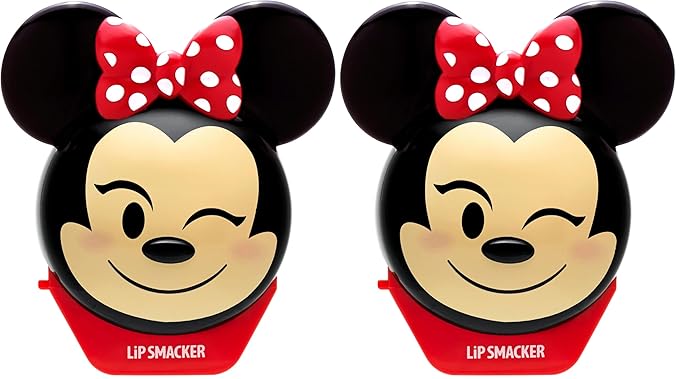 Lip Smacker Disney Minnie Mouse Emoji Lip Balm, Strawberry Lemonade Flavored, Clear, For Kids (Pack of 2)