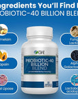 Well of Life Probiotic-40 Billion: Helps Gut Health & Digestive Support. 4 Strain Blend, 40 Billion CFU. Enhances Nutrient Absorption, Metabolism. 60 Capsules. Non-GMO, Made in USA.
