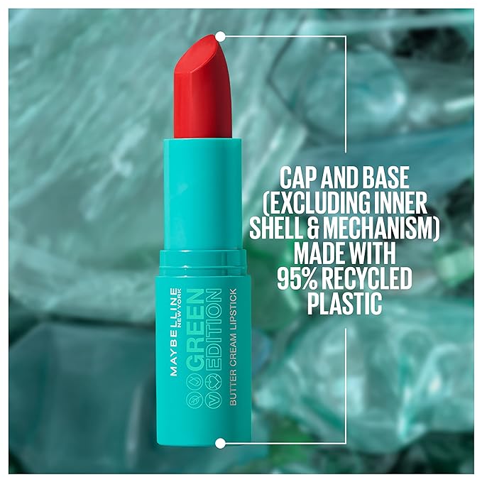 Maybelline Green Edition Butter Cream High-Pigment Bullet Lipstick, Juniper, Pink Mauve, 0.12 oz