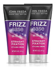 John Frieda Frizz Ease Straight Fixation Styling Crème, Straightens Frizzy Hair with Milk Protein & Almond Oil, Sleek, Shiny, Frizz-Free, ThermaGuard Heat Protection Against Damage, 5 Oz, Pack of 2