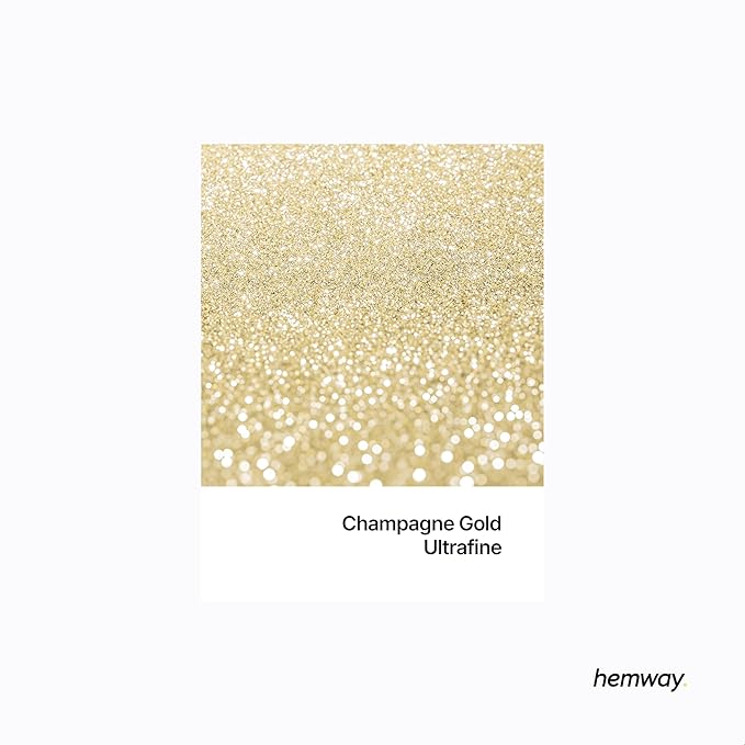 Hemway Eco Friendly Biodegradable Glitter 100g / 3.5oz Bio Cosmetic Safe Sparkle Vegan for Face, Eyeshadow, Body, Hair, Nail and Festival Makeup, Craft - 1/128" 0.008" 0.2mm - Champagne