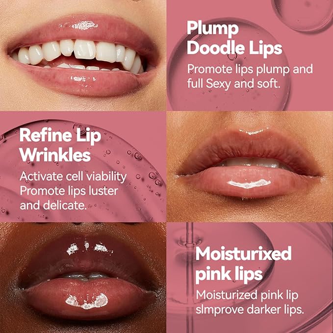 3Pcs Lip Plumper Gloss Set, Roll Plumping