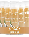 Gillette Venus Relaxing Coconut Shave Gel, Women’s, Shaving Cream, 7 oz Pack of 6 (42 oz total)