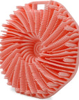 Silicone Body Scrubber, Exfoliating Body Scrubber for All Skin Types, Handheld Shower Brush with Rich Lathering and Easy Cleaning (Pink)