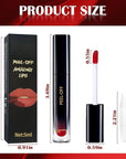Peel Off Lip Liner Stain, Peel Off Lip Stain with Matte Finish, Peel Off Mask Tint, Waterproof, Long Lasting, Transfer Proof Red Lip Tint, Highly Pigmented Color