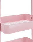 Amazon Basics 3-Tier Rolling Utility or Kitchen Cart, Lockable Wheels, Multifunctional Storage, Dusty Pink