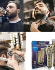 RESUXI Mens Hair Clippers and Trimmers Set,Professional Cordless Barber Clippers Beard Trimmer Hair Cutting Kit, Barber Accessories for Men Grooming Haircut Kit USB Rechargeable Adjustable